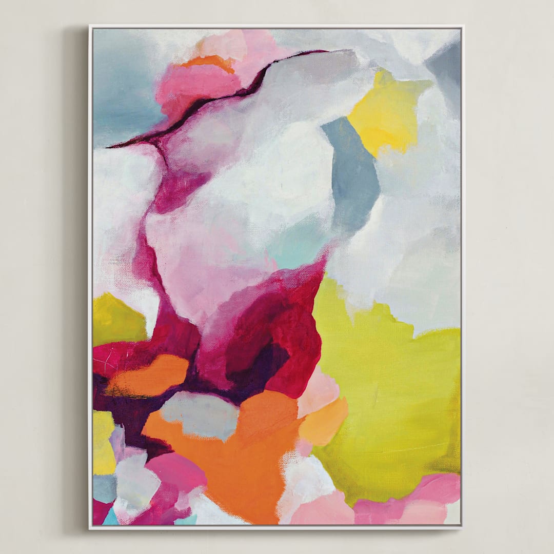 "Infusion" - Art Print in blue by Mya Bessette - Framed Canvas