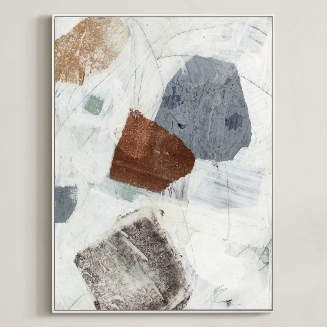 "In Time I" - Art Print in Spice by Jennifer Daily - Framed Canvas