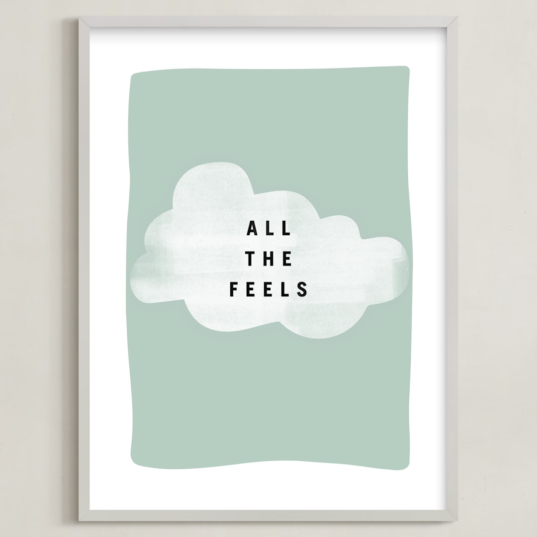 "all the feels" - Art Print in aqua by Lindsay Stetson Thompson - Framed