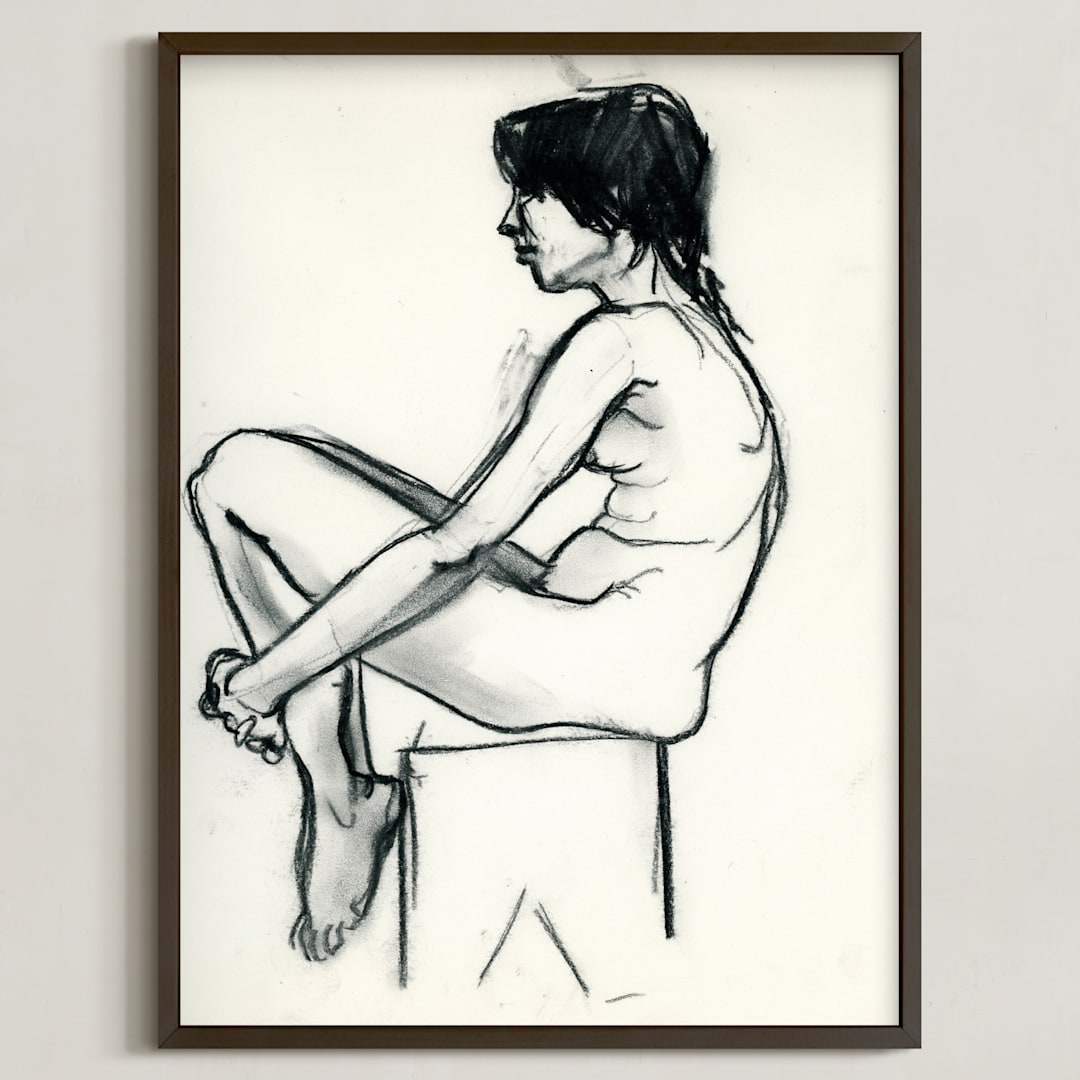 "Tranquility" - Art Print in black and white by Susan Moore-Stevenson - Framed