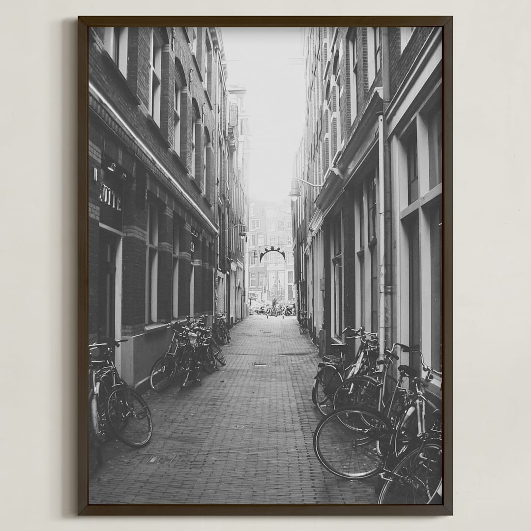 "Amsterdam " - Art Print in Black and White by Teresa Lang Co - Framed