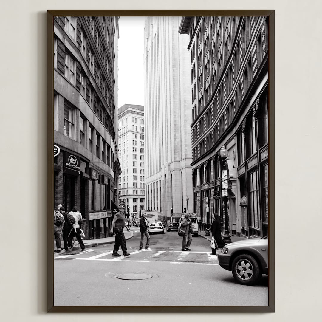 "Downtown IV" - Art Print in Black & White by Erin Beutel - Framed