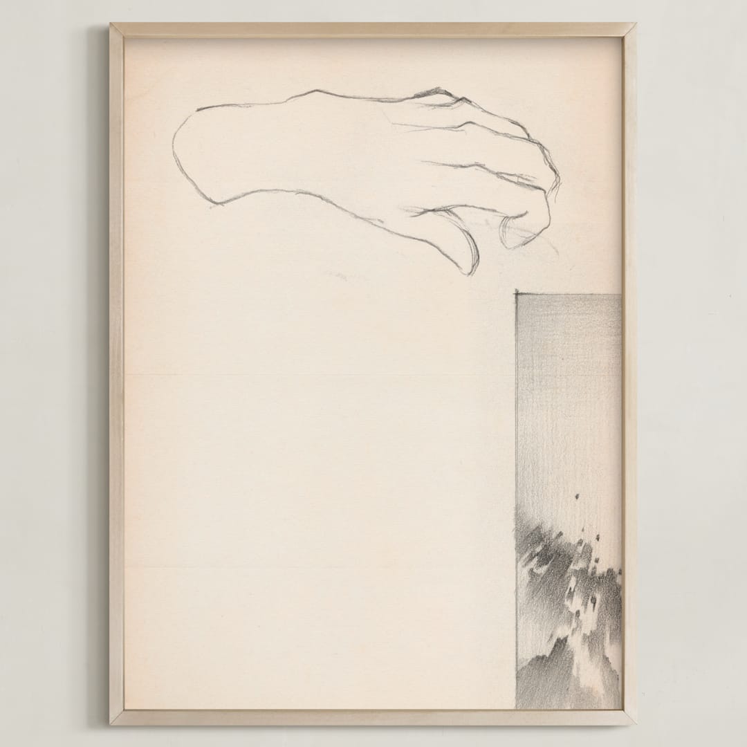 "Elossa I" - Art Print in Vintage Beige by jinseikou - Framed