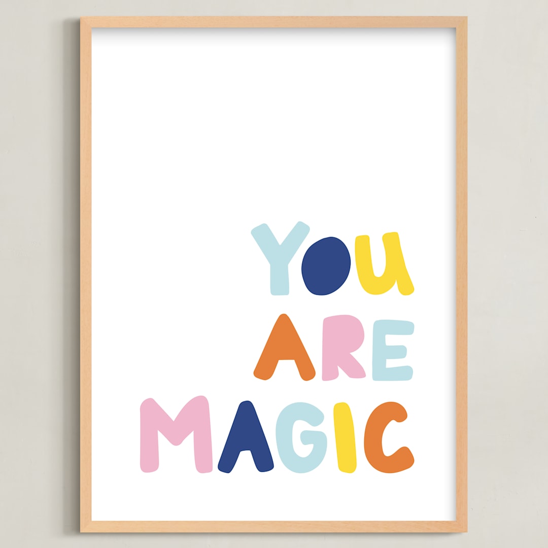 "Colorful - You are Magic" - Art Print in Sky by Jessica Prout - Framed