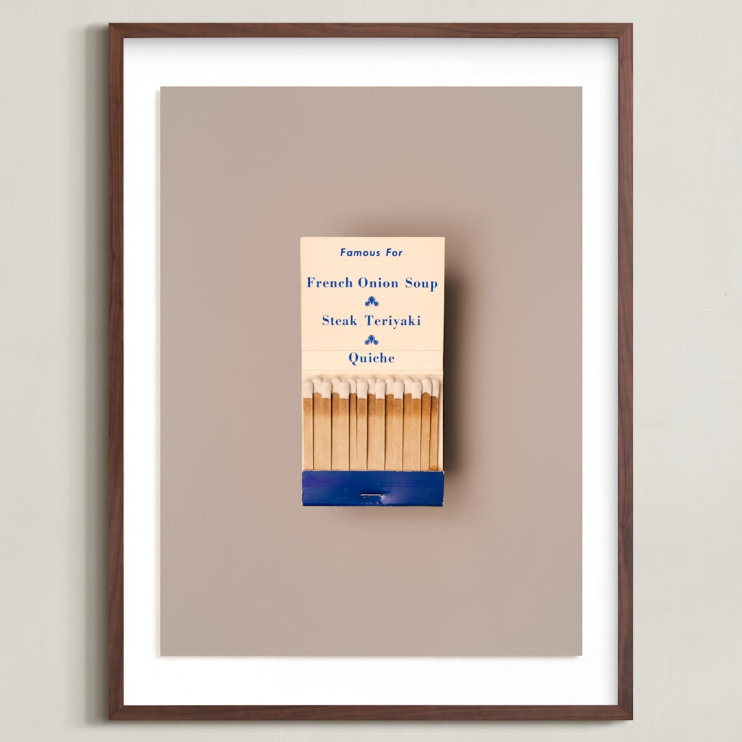 "Famous Food Blue" - Art Print in French Onion Blue by Andrew McClintock - Framed