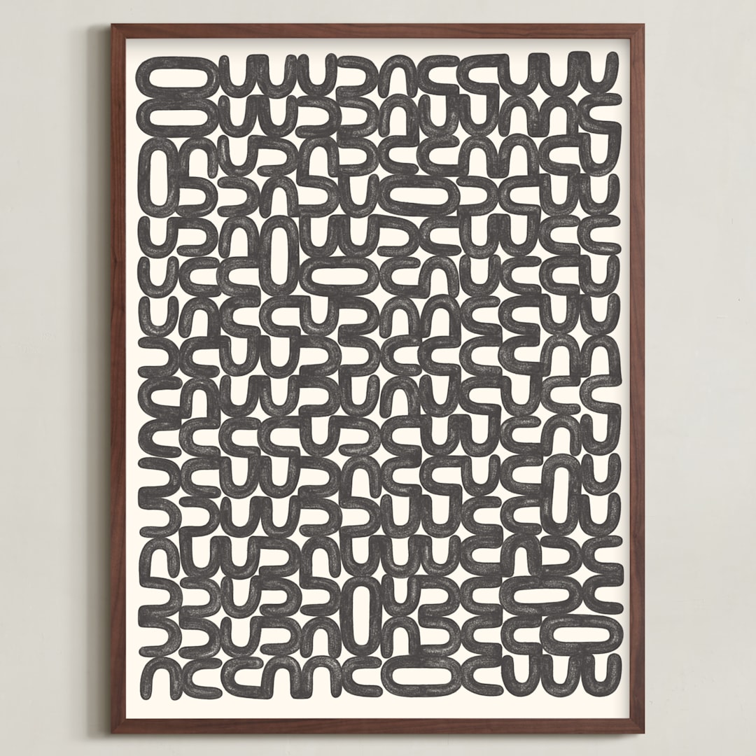 "Language" - Art Print in Graphite Stick by Emily Kariniemi - Framed