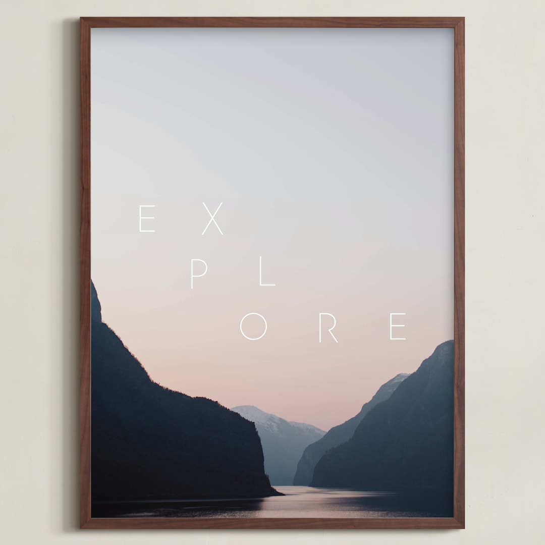 "Explore Your World" - Art Print in Dawn by Amy Carroll - Framed