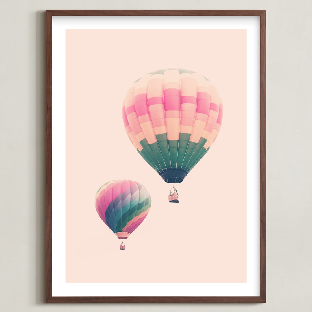"Follow the Stars" - Art Print in Bubblegum by Caroline Mint - Framed