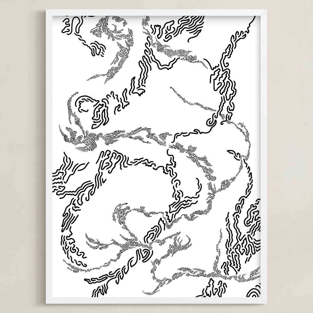 "Cloud Formations 2" - Art Print in Ink by Harrison Tenzer - Framed