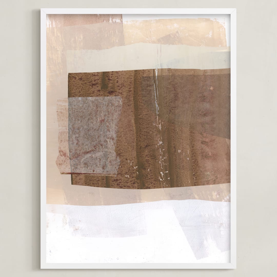"Paper Plane I" - Art Print in Rose by Jennifer Daily - Framed