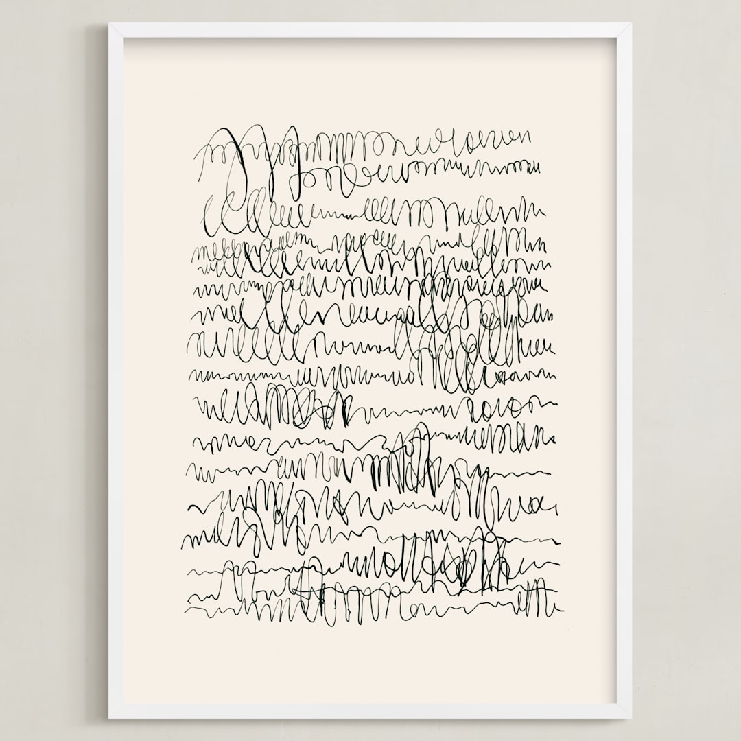 "Nature, you and me N.4 I" - Art Print in Monochrome by Catilustre - Framed