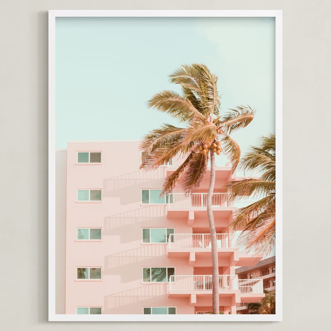 "Pastel Holidays" - Art Print in Peach Pearl by Rega - Framed