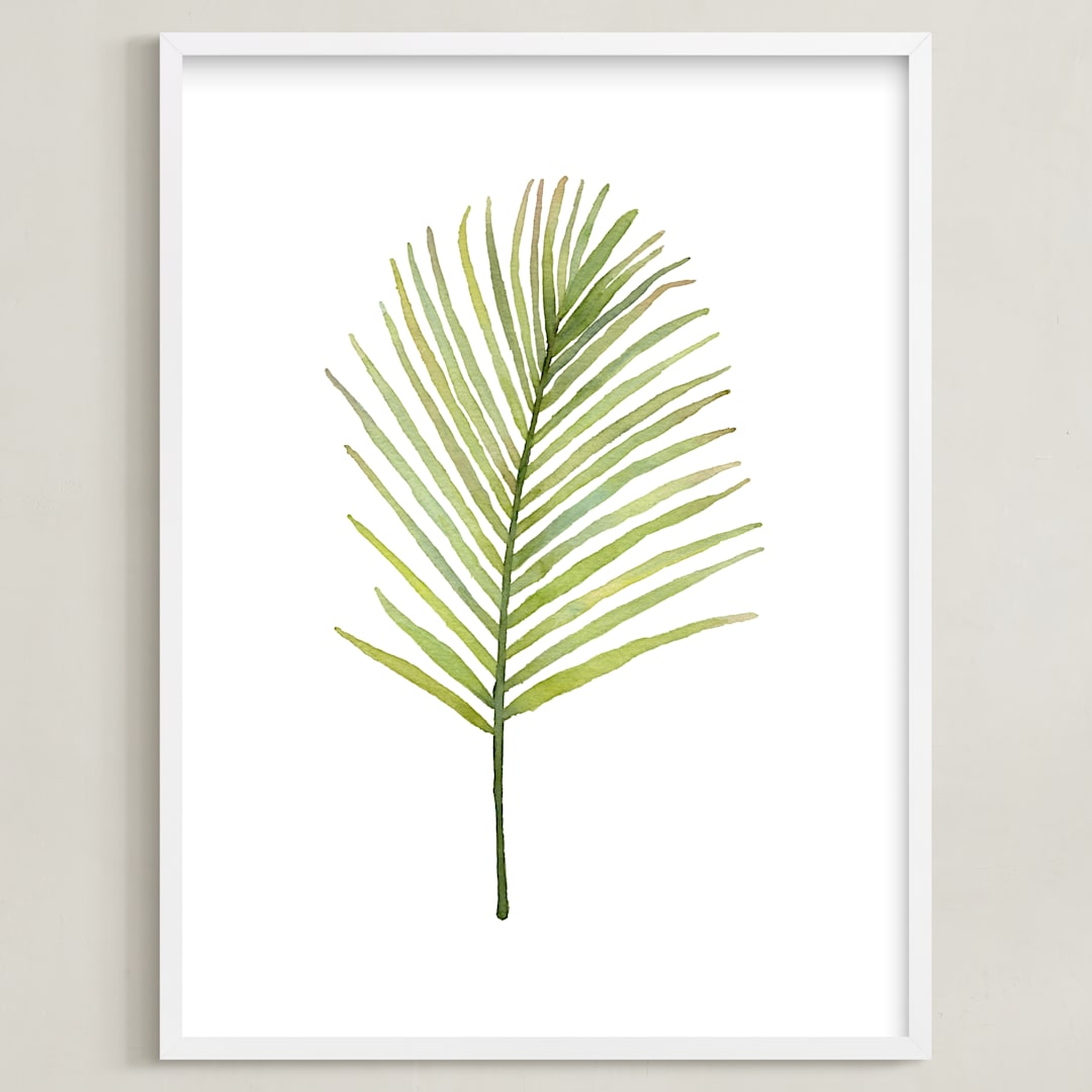 "I'm Frond of You No. 2" - Art Print in Palm Green by Andi Pahl - Framed