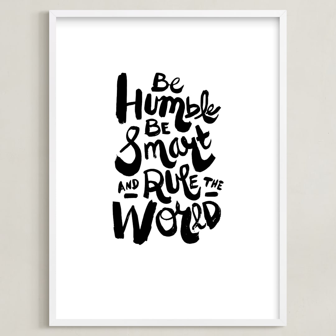 "Humble World" - Art Print in White by Heather Francisco - Framed