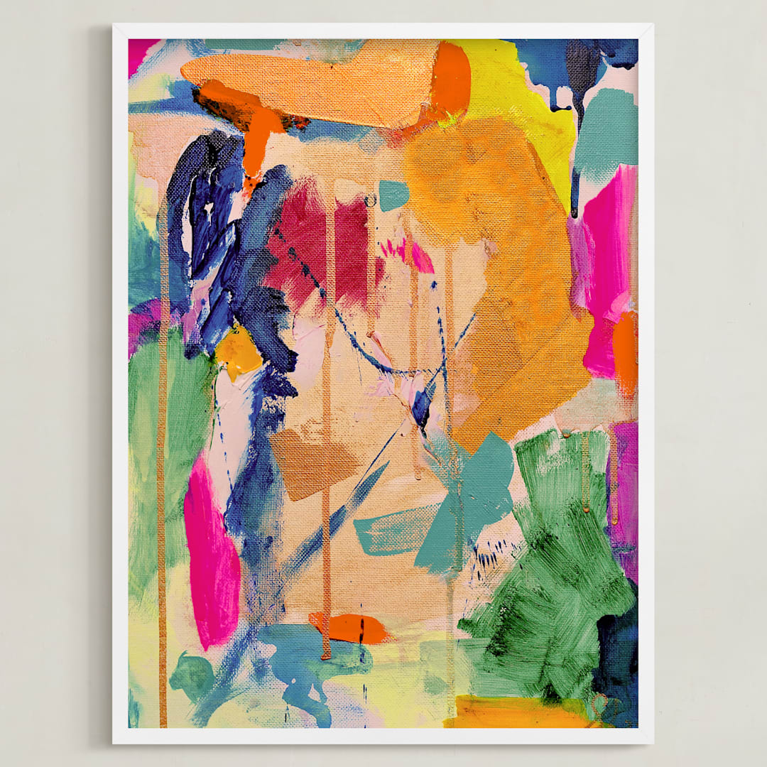 "In Seventh Heaven" - Art Print in Emerald Turquoise by Stephanie Lessing - Framed
