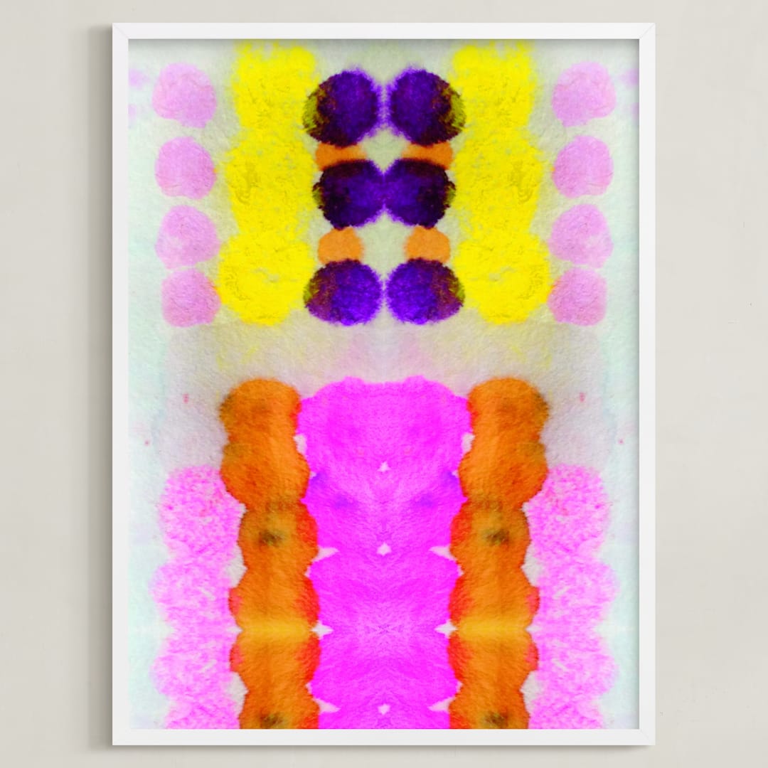 "Hot pink" - Art Print in Hot pink by HAPI ART - Framed