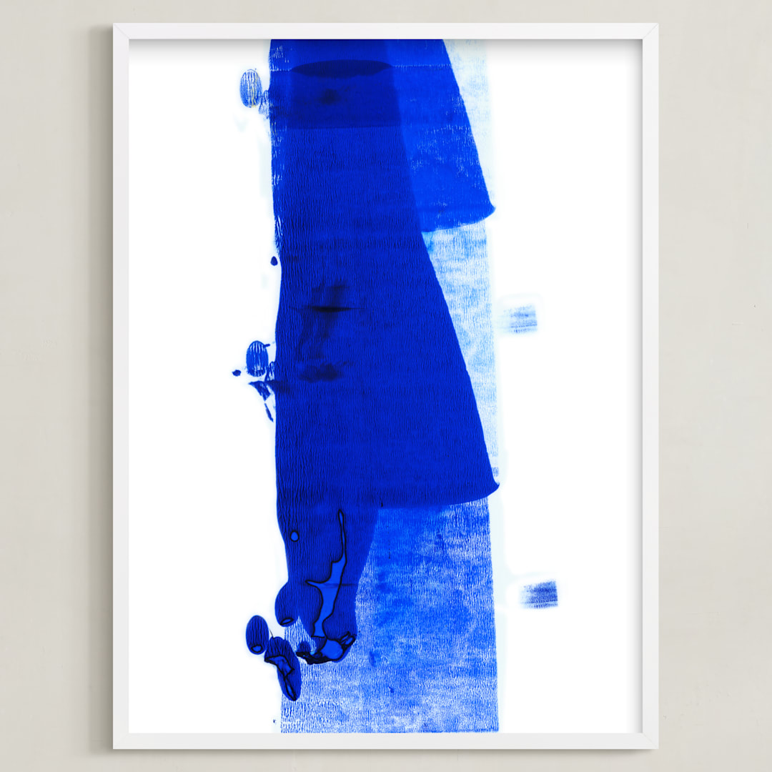 "Fashion-Walk" - Art Print in Deep Bright Blue by ANA GAION - Framed