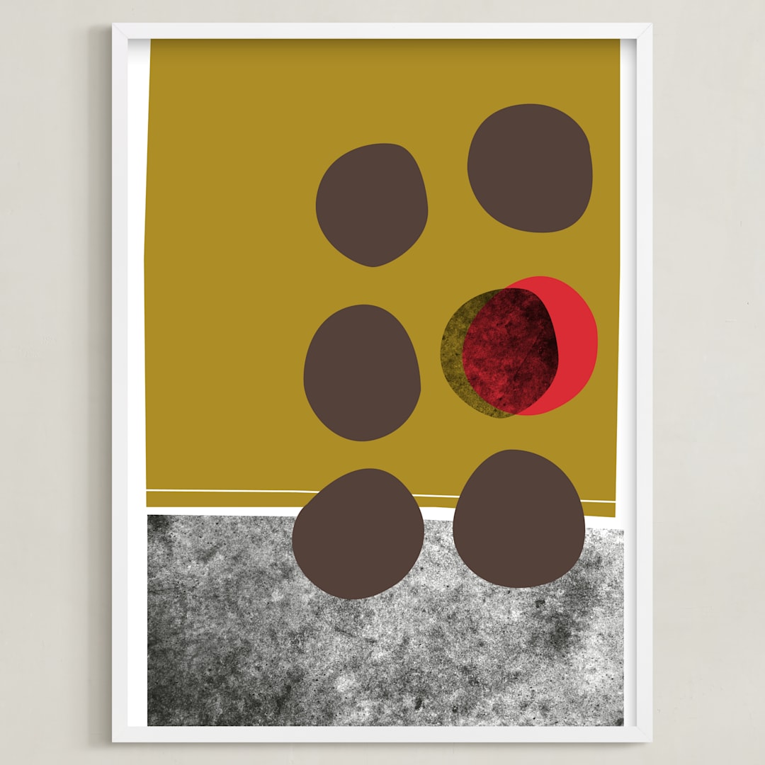 "abstracciones vol.2" - Art Print in olive by Aspacia Kusulas - Framed