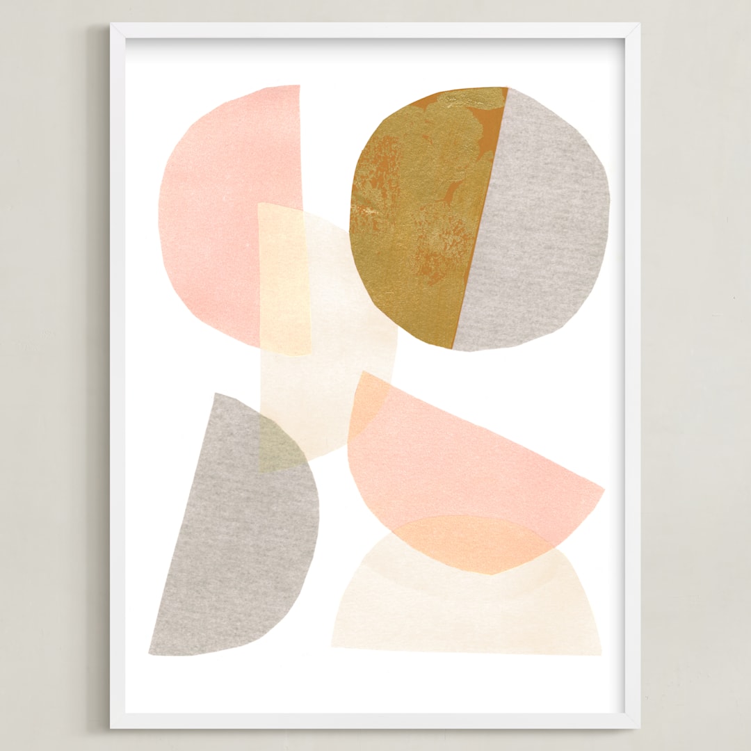 "Shifting" - Art Print in Blush by Kelly Nasuta - Framed