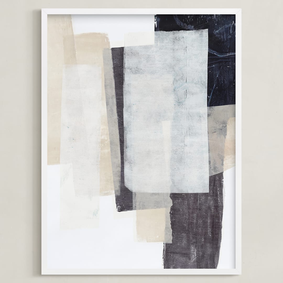 "History Repeats" - Art Print in Sand by Jennifer Daily - Framed