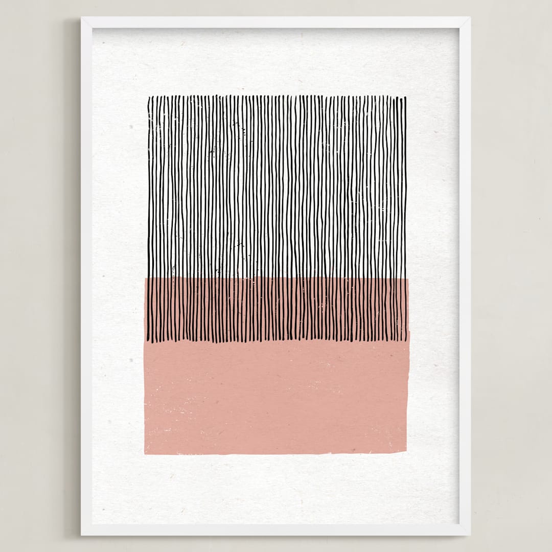 "Color Streak" - Art Print in Dusty Rose by Kiersten Garner - Framed