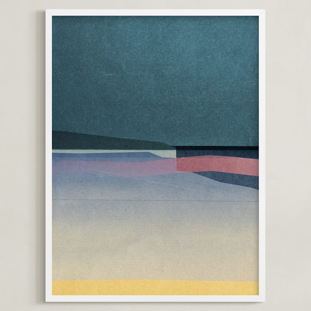 "Horizons III" - Art Print in Lagoon by Sumak Studio - Framed