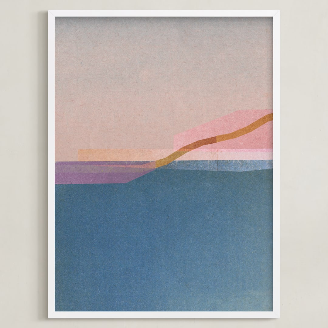 "Horizons IV" - Art Print in ocean by Sumak Studio - Framed