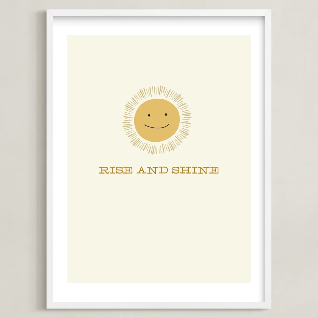 "Rise and Shine" - Art Print in Cream by Laura Condouris - Framed