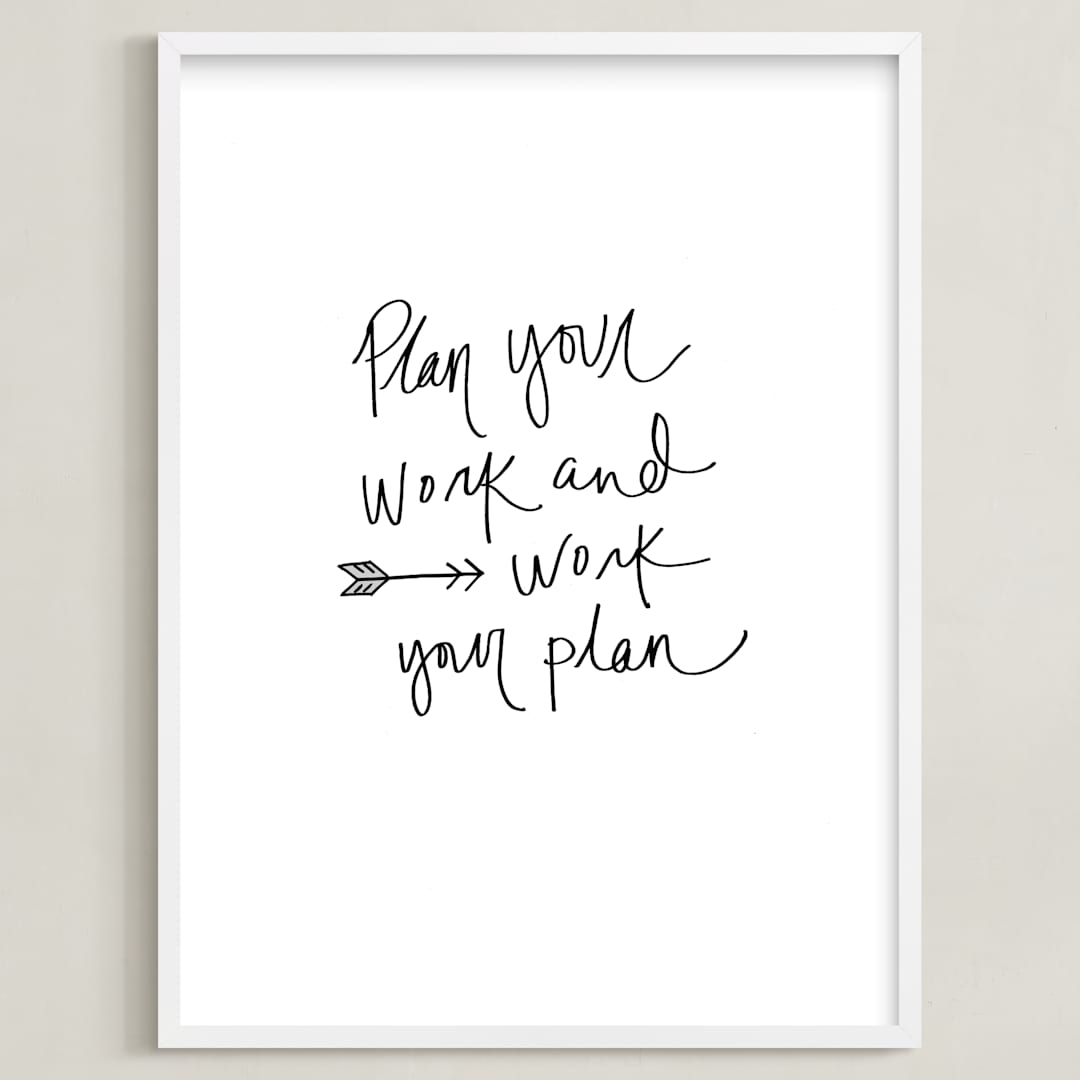"Success" - Art Print in Fog Grey by Katie Craig - Framed