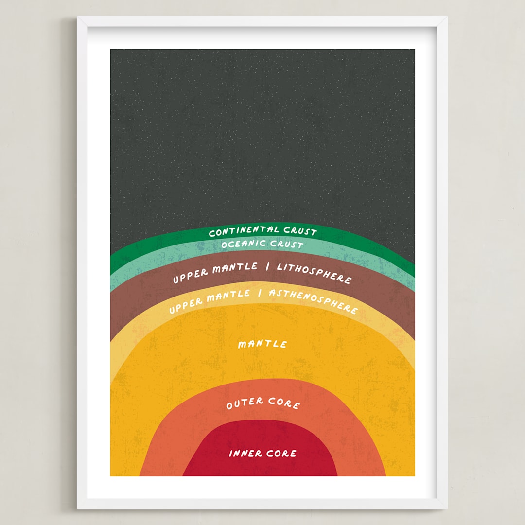 "The Earth" - Art Print in Magma by Erica Krystek - Framed