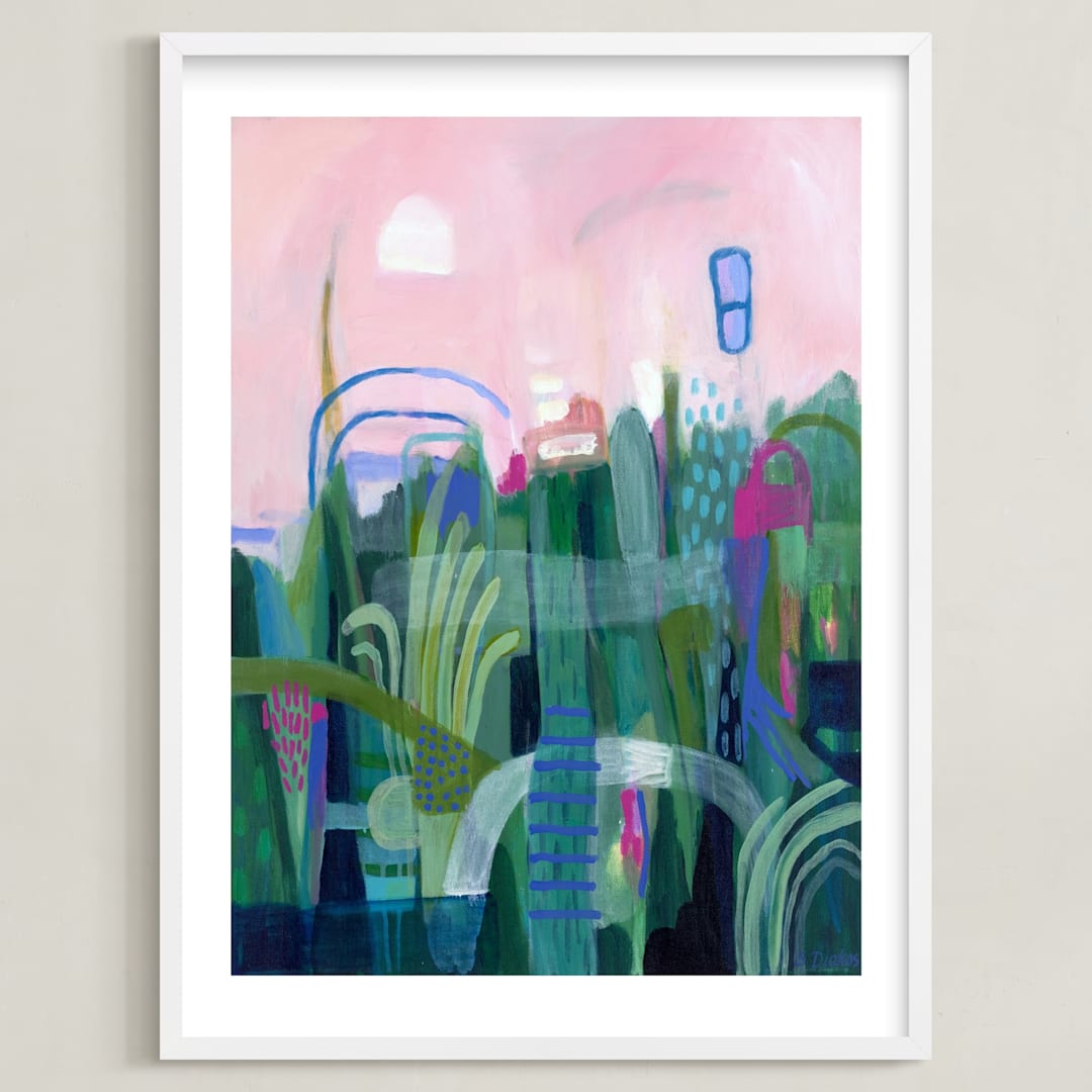 "Feel So Fine" - Art Print in Emerald Green by Sarina Diakos - Framed