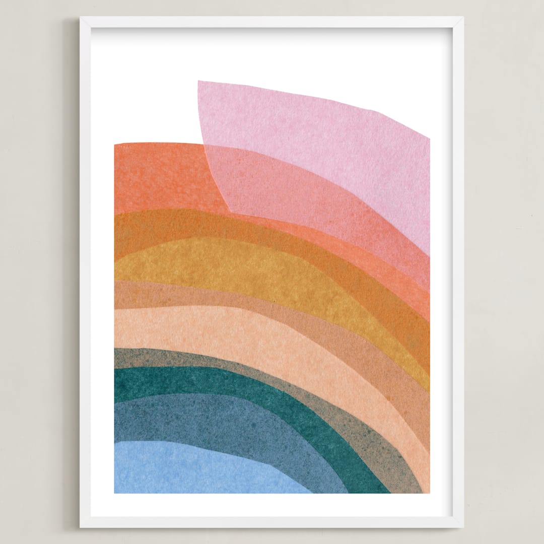 "paper rainbow" - Art Print in Rainbow by Carrie Moradi - Framed