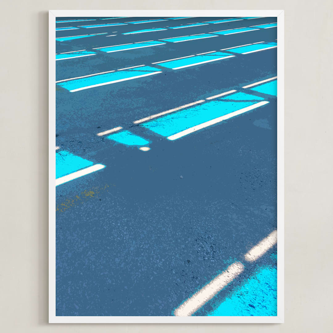 "Solar Parking 2" - Art Print in Asphalt Blue by Jeff Preuss - Framed