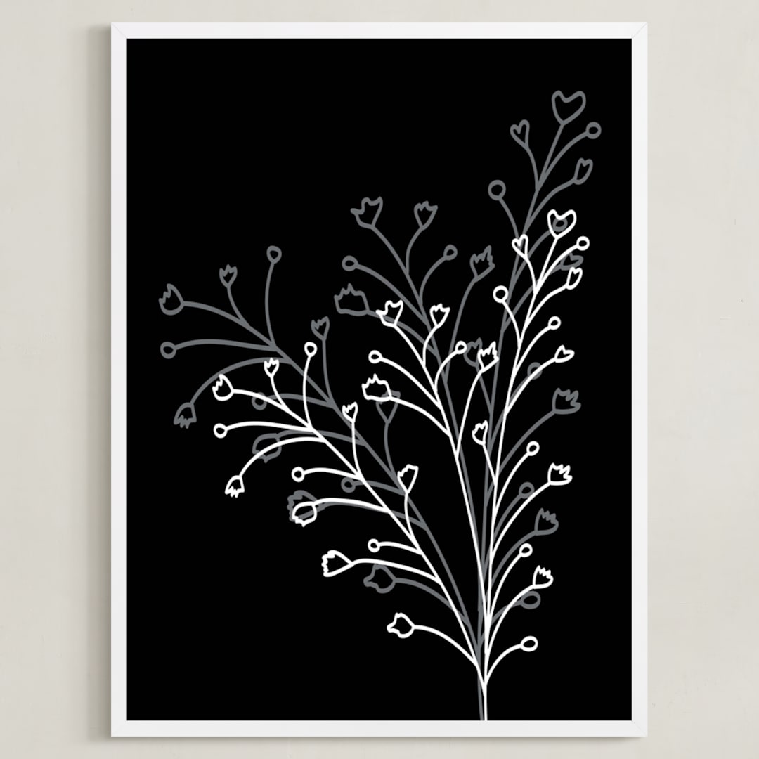 "botanical leaves2" - Art Print in white by Ramoncita - Framed