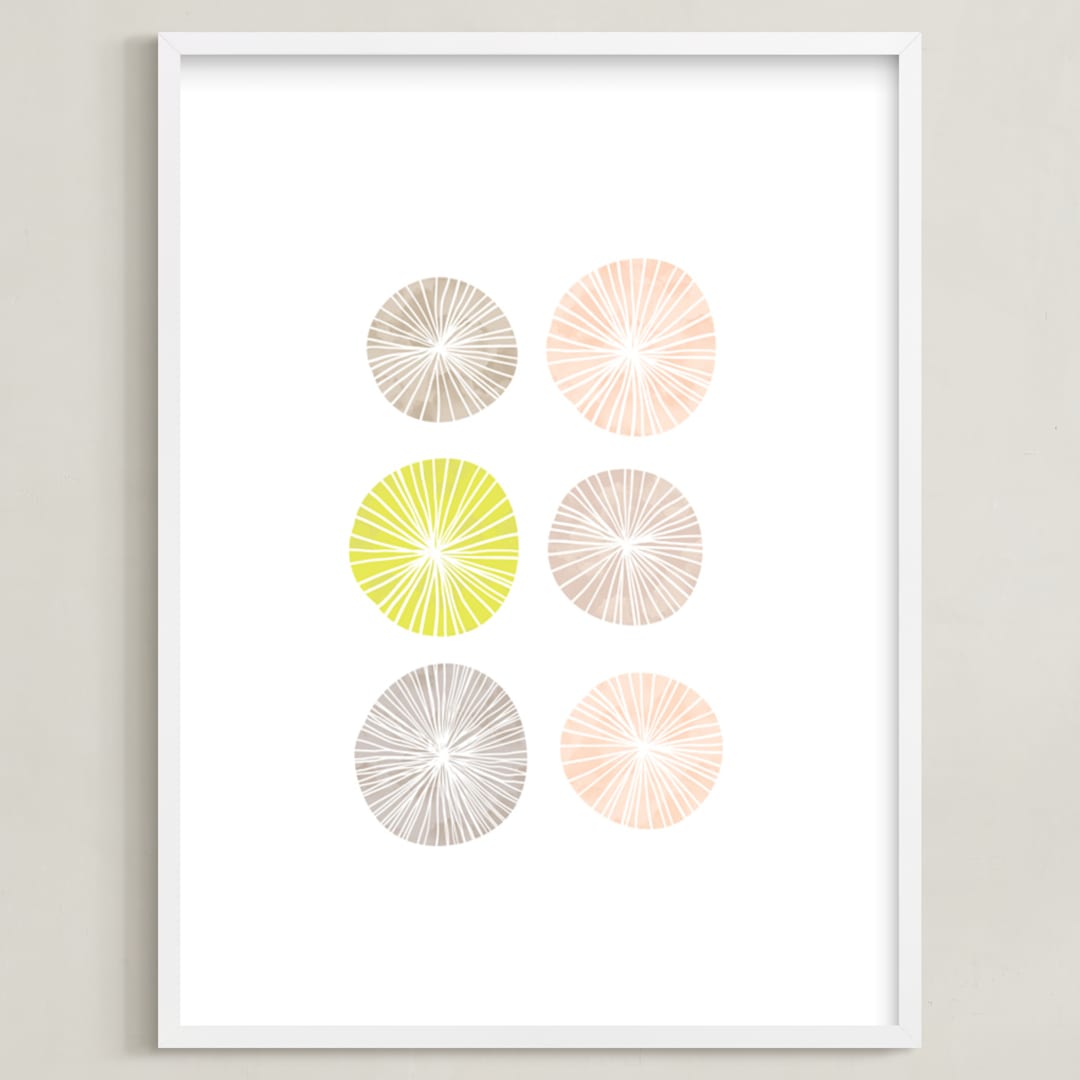 "Barnacle" - Art Print in chartreuse by Milk and Marrow - Framed