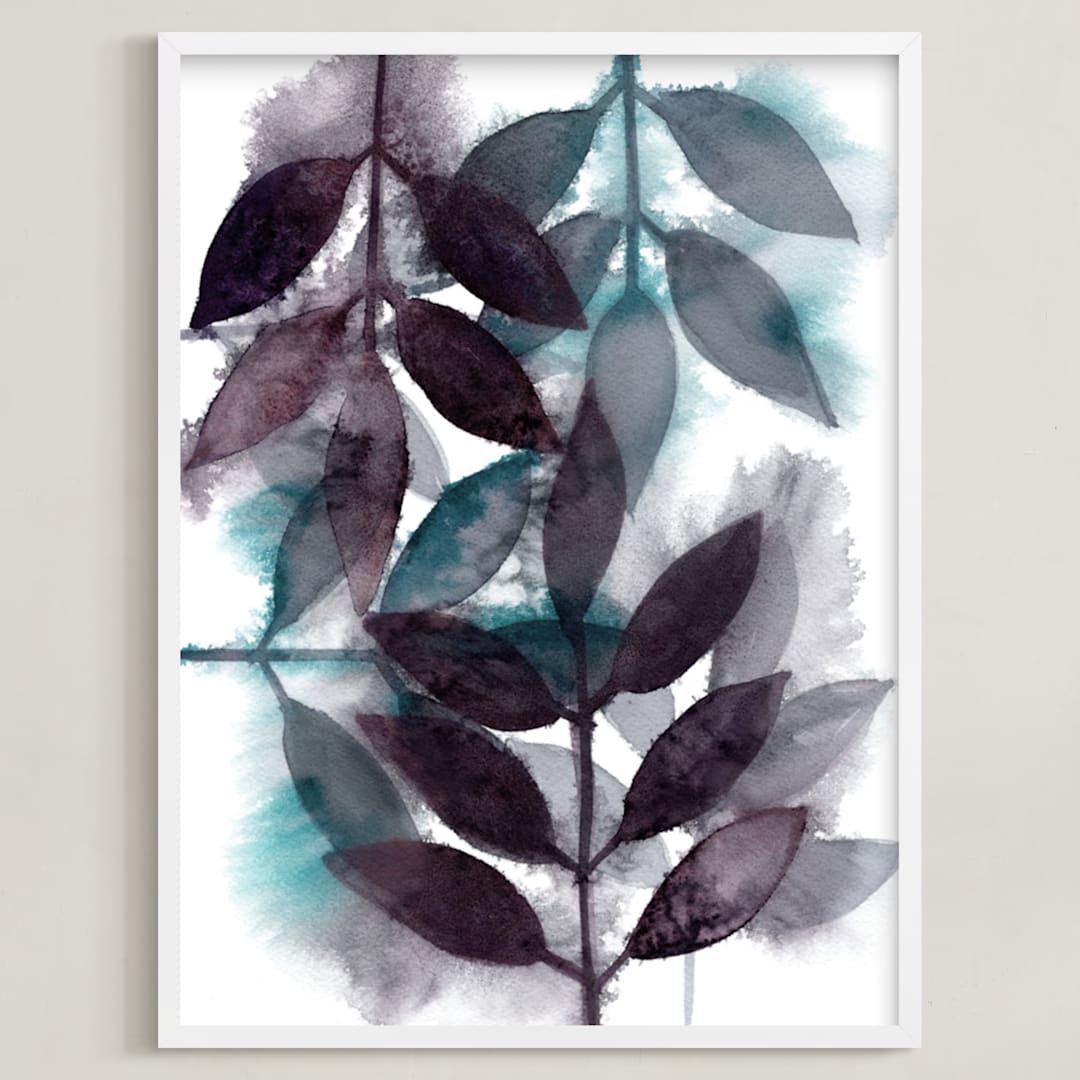 "Grand finale" - Art Print in Moody Teal by Amelia Gluba - Framed