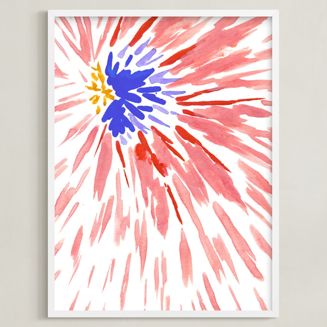 "Burst Series #4" - Art Print in Rosey by Chelsey Scott - Framed