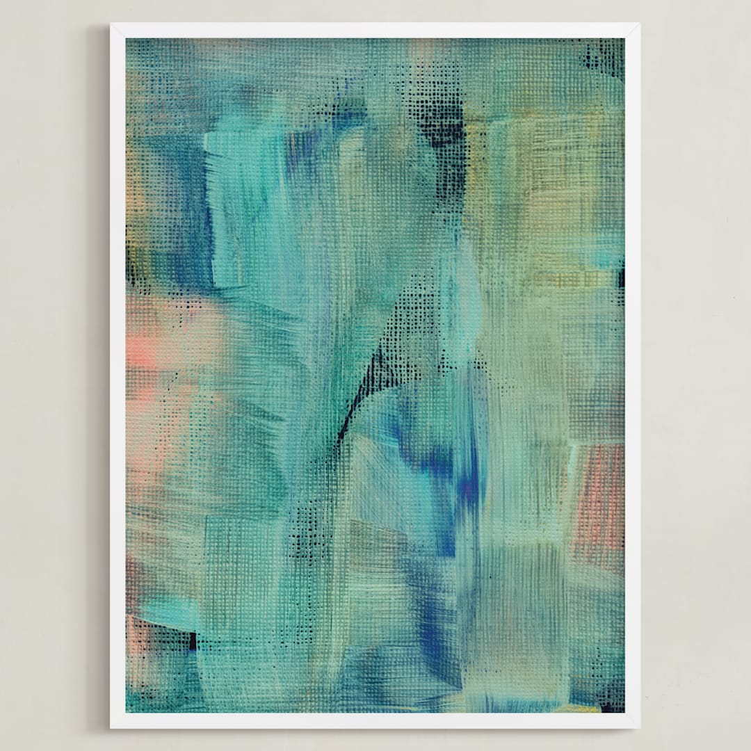"Asbtract Painting" - Art Print in sea green by Ramoncita - Framed