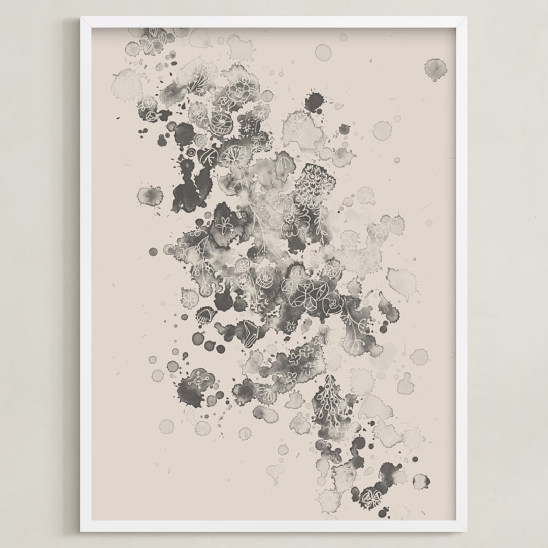 "Fount of Flora" - Art Print in clay by Design Lotus - Framed