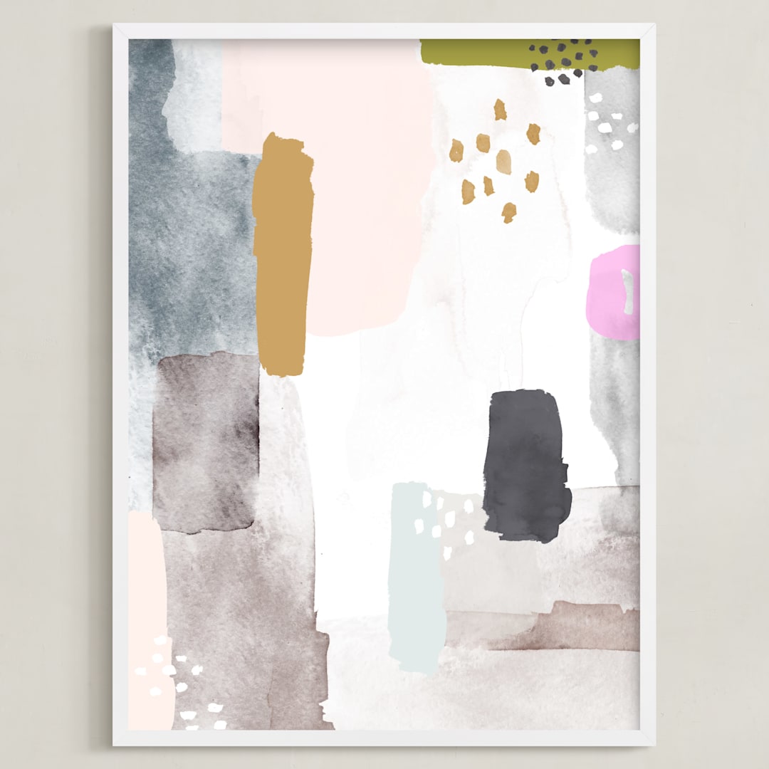 "Gather" - Art Print in Slate by Melanie Severin - Framed
