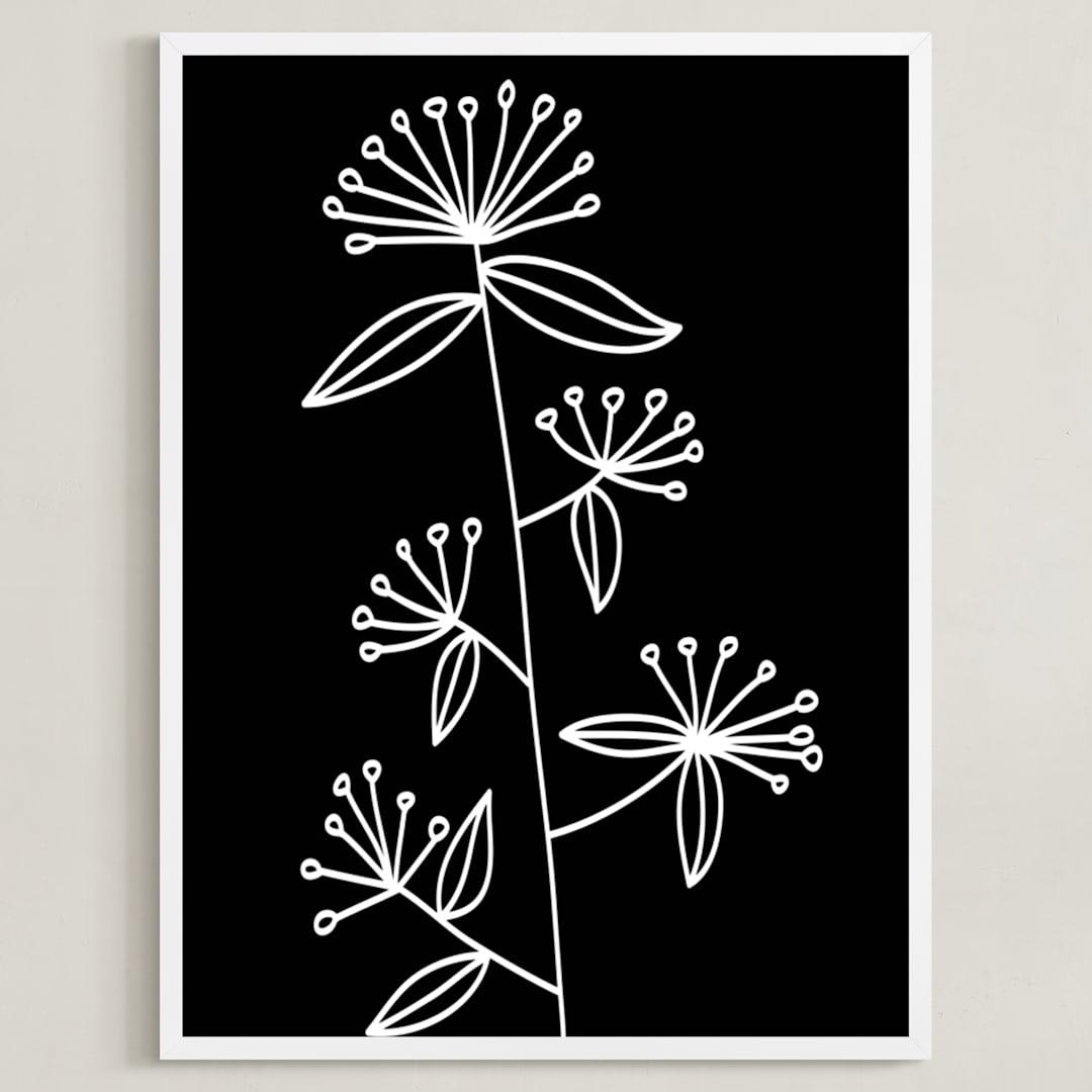 "botanical leaves1" - Art Print in white by Ramoncita - Framed