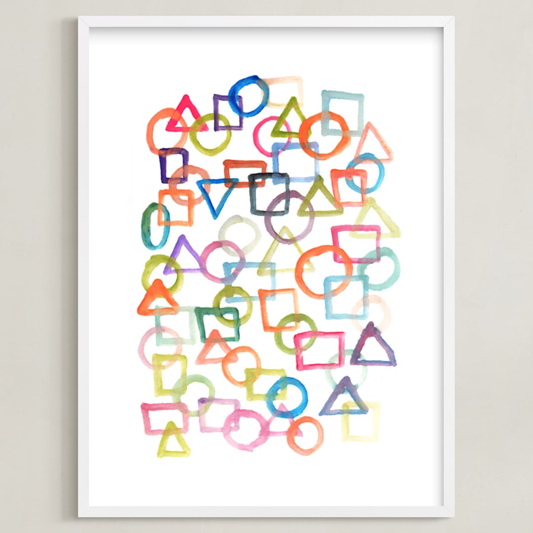 "hand painted shapes" - Art Print in orange by Ramoncita - Framed