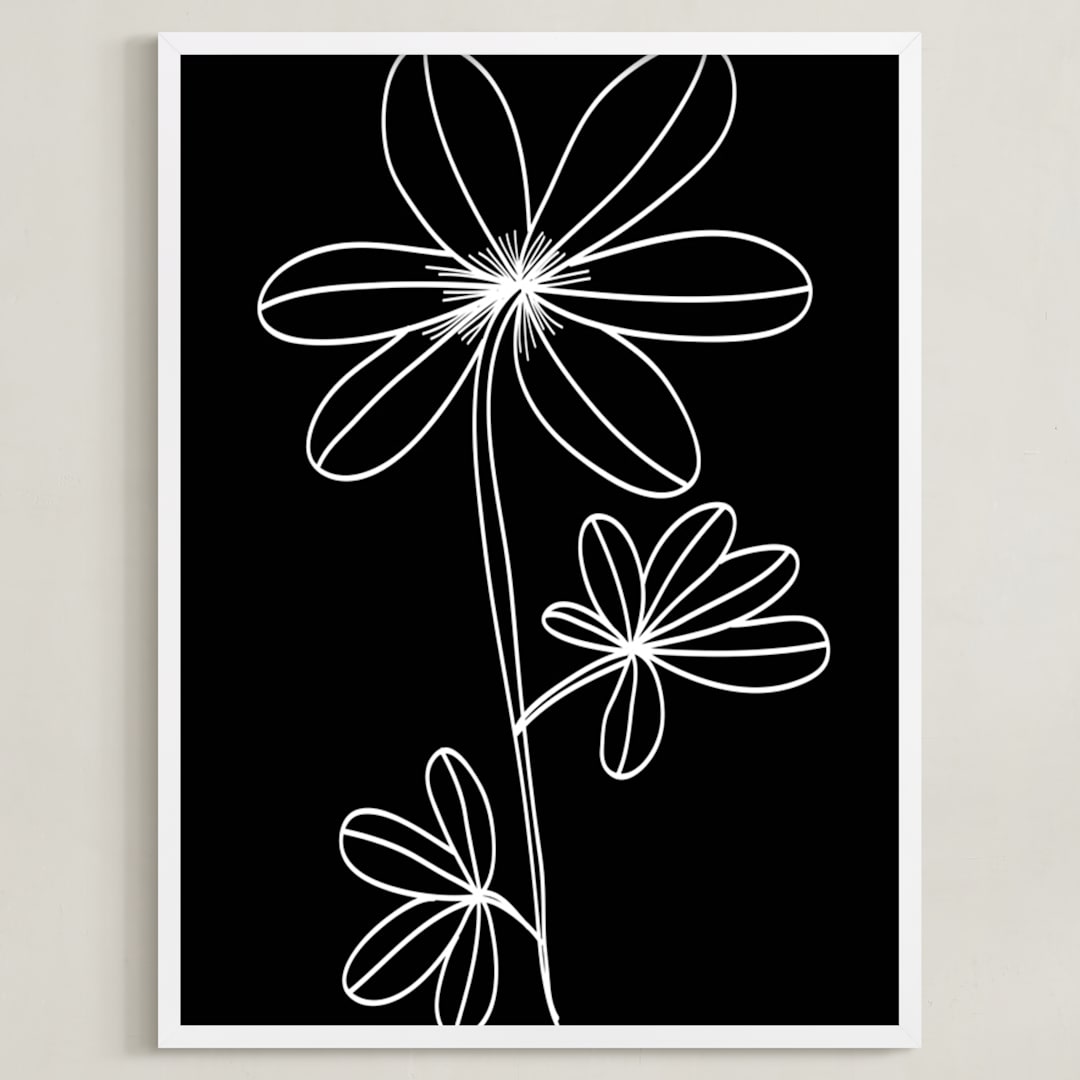 "doodle flower" - Art Print in white by Ramoncita - Framed