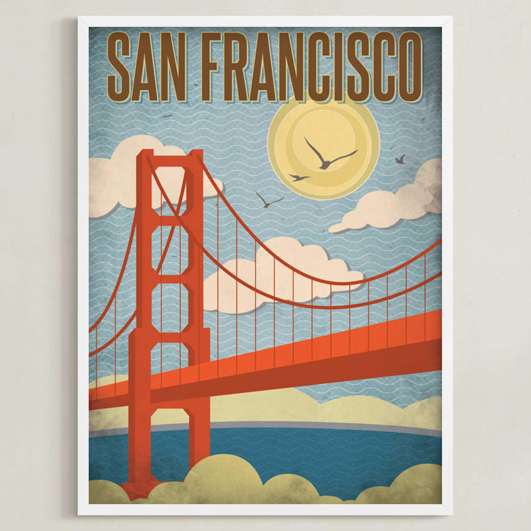 "San Francisco" - Art Print in Vintage by Rochelle Renee - Framed