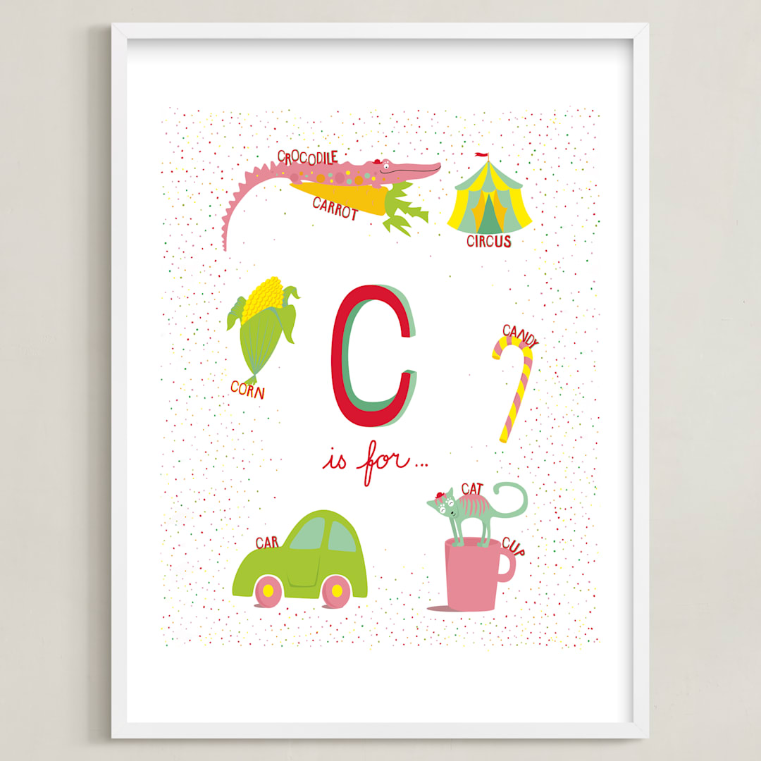 "C is For" - Art Print in White by Tereza Šašinková Lukášová - Framed
