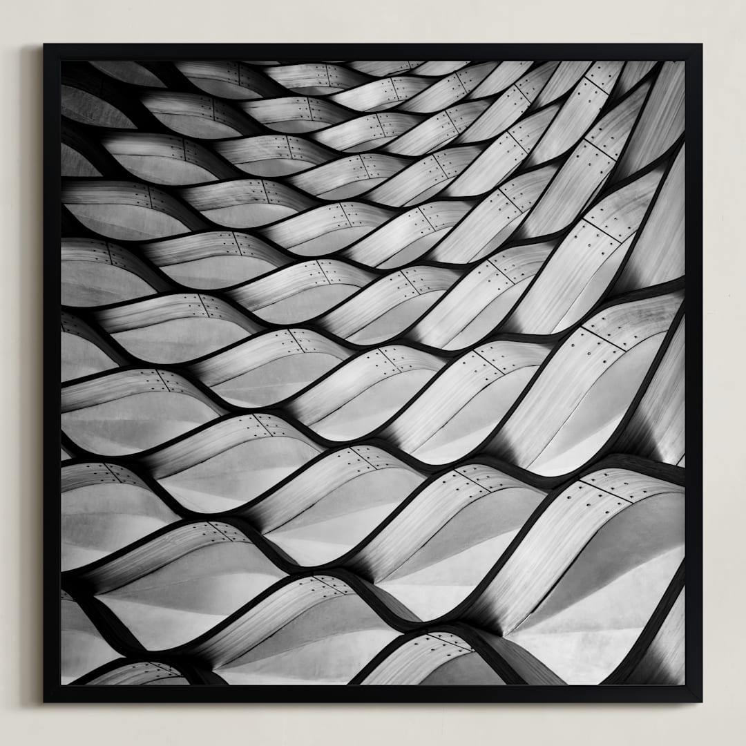 "Honeycomb" - Art Print in Black & white by Angie McMonigal - Framed