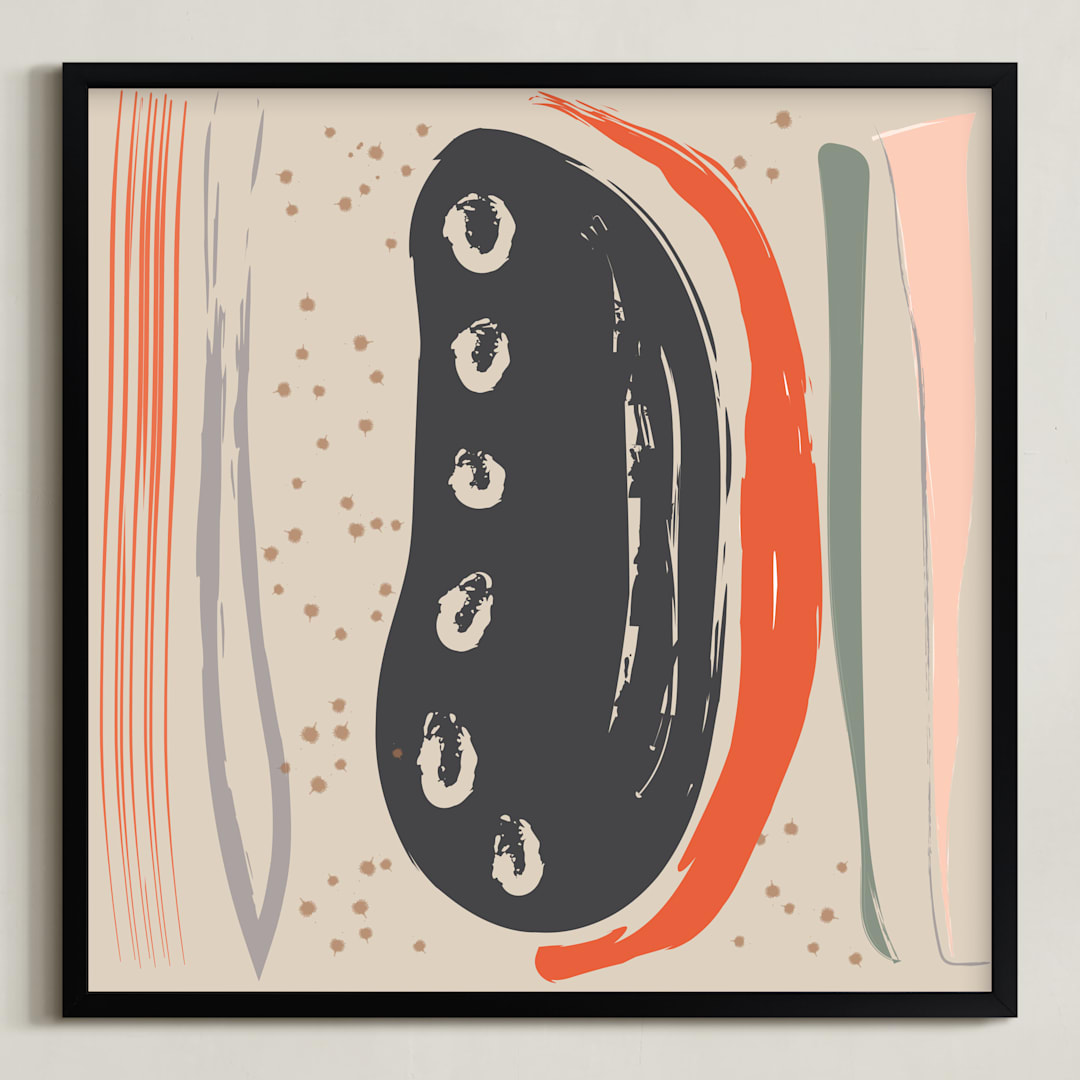 "Living Hope Island" - Art Print in Taupe by Pamela Smith - Framed