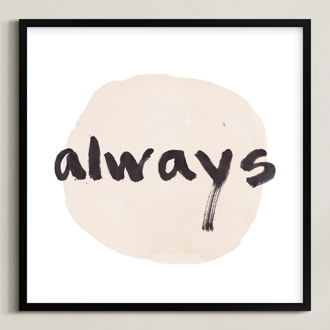 "Love Always" - Art Print in blush by Qing Ji - Framed