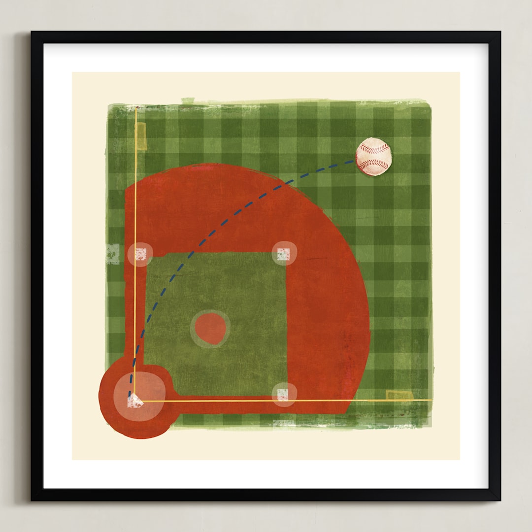 "Dinger 2 Diamond in the Rough" - Art Print in Clay by Kamala Nahas - Framed