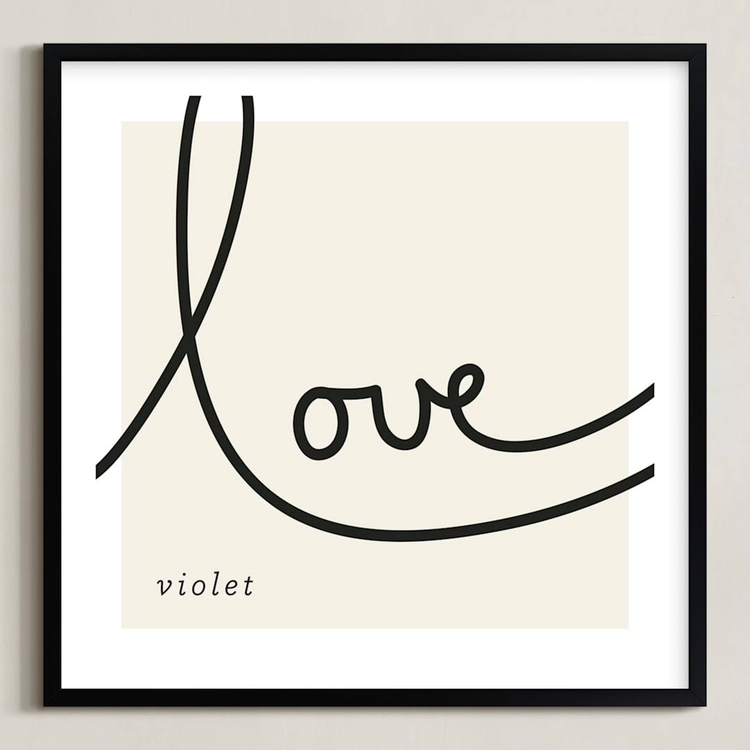 "Sweet Sophistication" - Personalized Art Print in Linen by Erin Pescetto - Framed